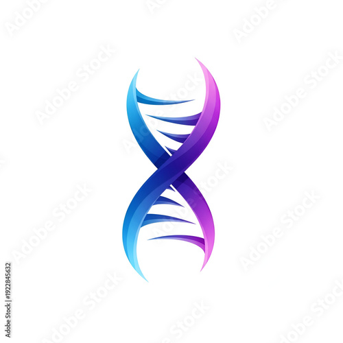 Colorful Gradient DNA Double Helix Structure Illustration