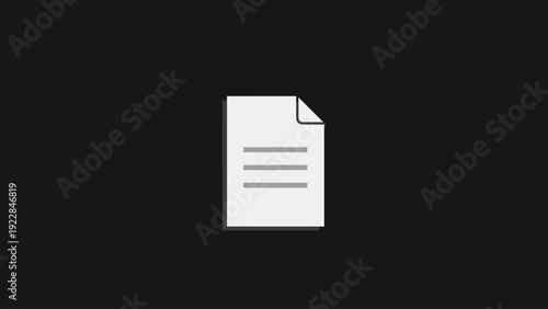 Digital Document File Icon on Dark Background - Simple Paper Data Symbol