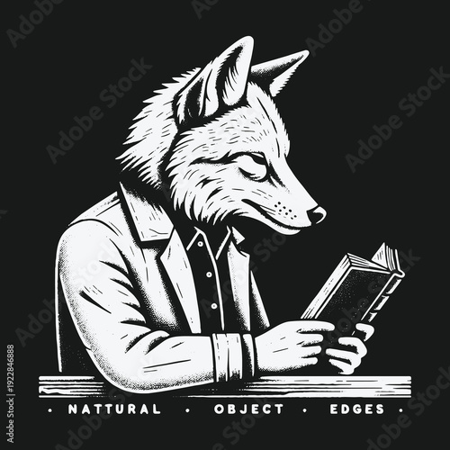 Fox in a Suit Reading a Book: A Study in Concentration.