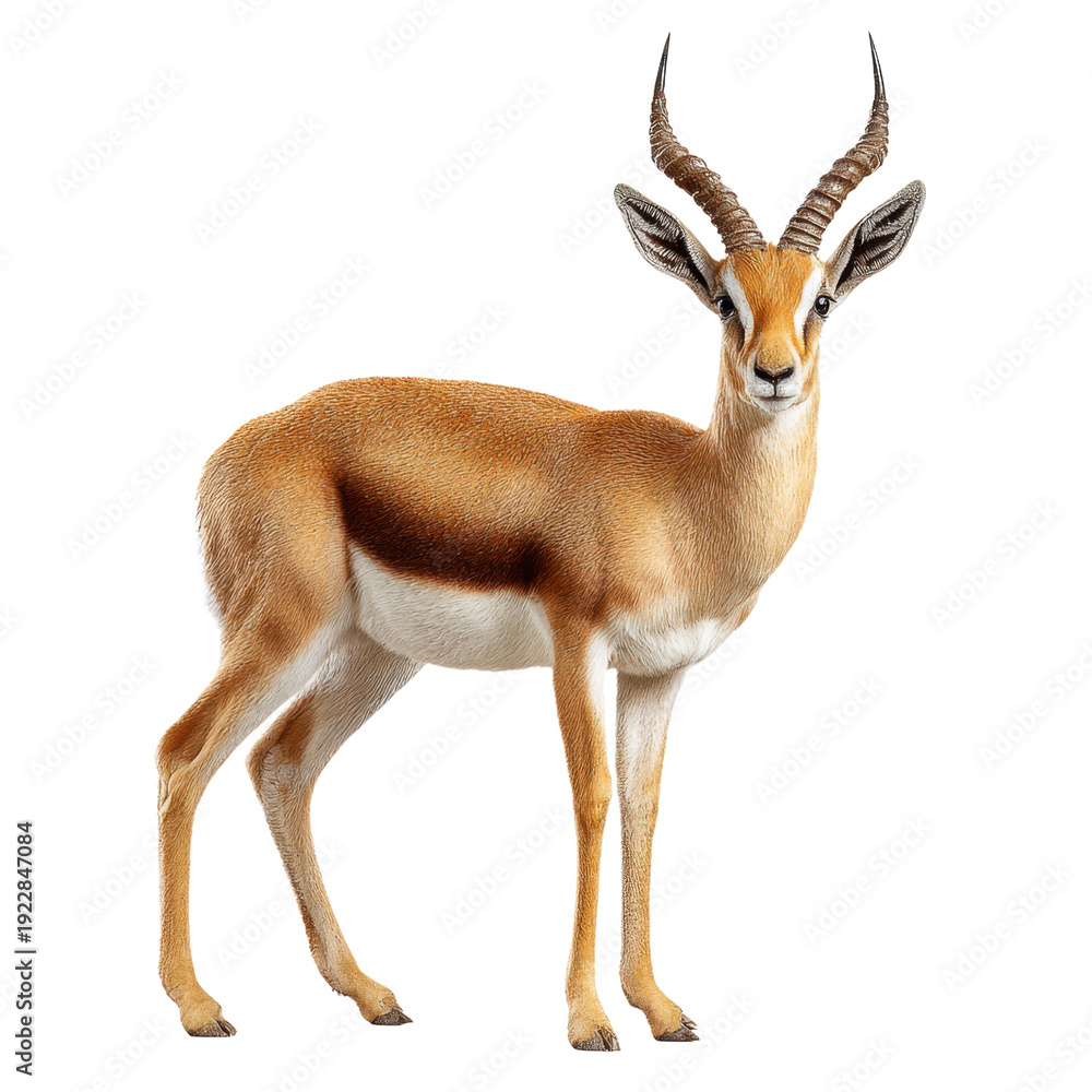 Fototapeta premium Realistic representation of an elegant antelope with distinct horns