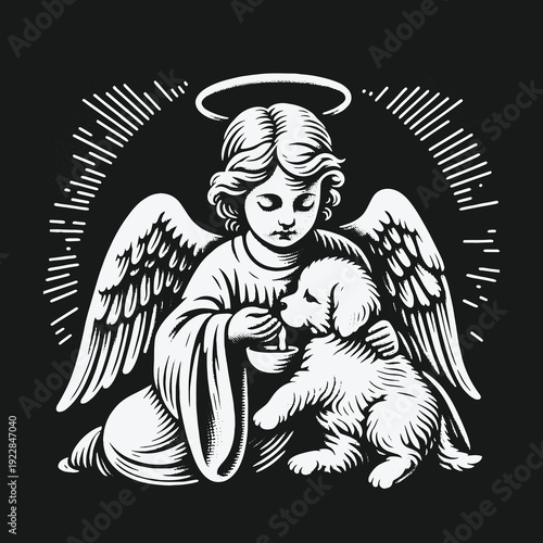 Angels Embrace: A Tender Moment with a Beloved Canine Companion.