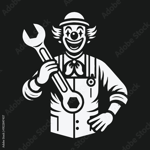 Clown Mechanic: A Whimsical Take on Industrial Maintenance.