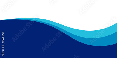 Abstract Blue Wave Vector Background with Fluid Gradient Curves for Corporate Header, Presentation, and Modern Web Design