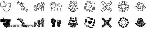Hands icon set. Business and Teamwork symbol. 
