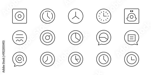 Real Time Icon Set Multiple Style Collection. 