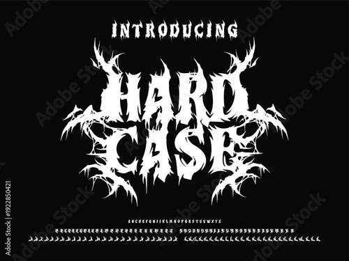 Death Metal, Black Metal, Heavy metal font. typography, scary, horror, vector element. Brutality Alphabet Typeface. Vector Set ABC editable for graphic design resources, stickers, prints, poster etc.