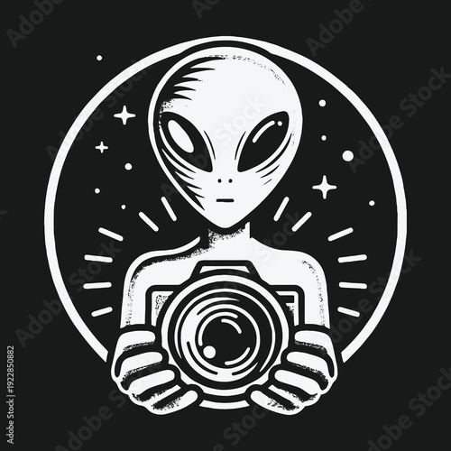 Alien Photographer Capturing Earth: A Cosmic Perspective on Humanity.