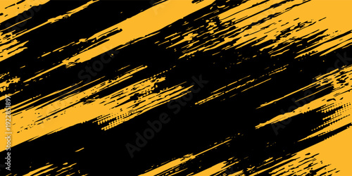 Halftone yellow dots pattern and black gradient grunge texture background. Dotted line comic sport style vector illustration.