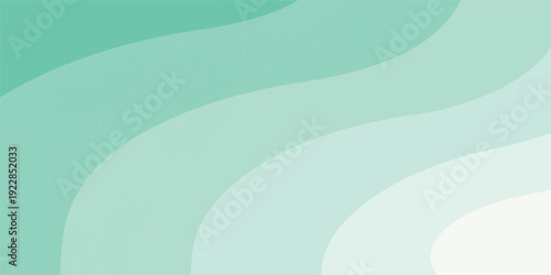 An abstract blue and green vector background features flowing waves and motion lines in a gradient design, creating a light texture wallpaper with a curved water pattern backdrop