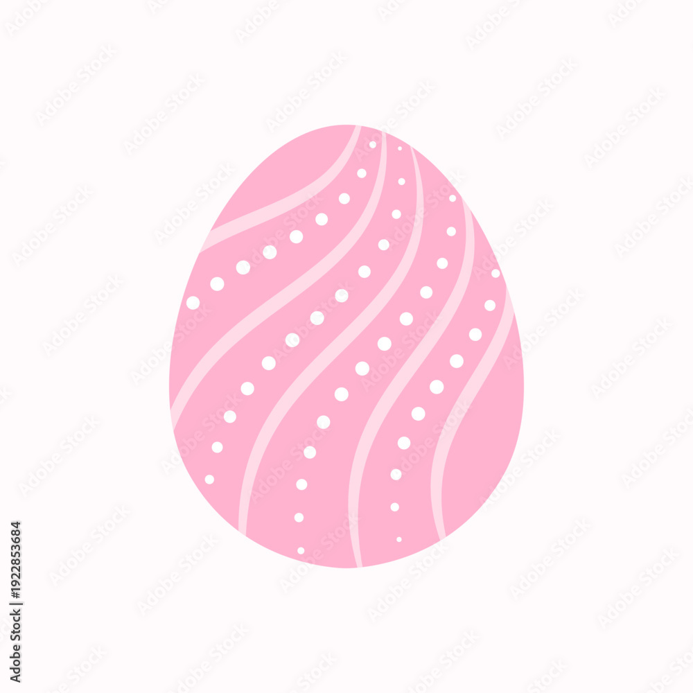 Fototapeta premium Easter egg illustration with ornate patterns and pastel pink color. Perfect for Easter hunt banners, greeting designs, and seasonal holiday visuals