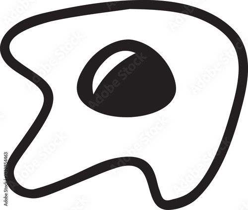 Simple hand drawn fried egg doodle illustration