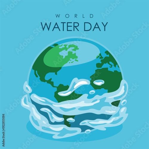 vector world water day background template