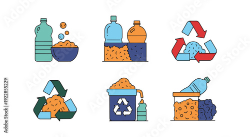 Plastic Recycling dynamic abstract color vector