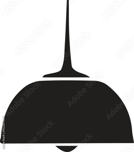 Minimalist black silhouette of a hanging pendant light fixture