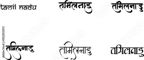 Hindi Typography Tamil Nadu means Tamil Nadu calligraphy fonts Hindi text language

