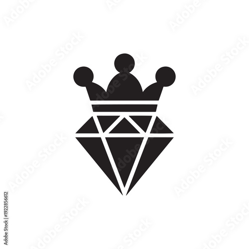 Black and white diamond logo with crown symbolizing luxury and prestige