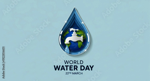 Celebrate World Water Day on March 22nd with this inspiring illustration emphasizing global water conservation and sustainability