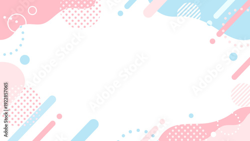 春のポップなかわいい背景　フレーム