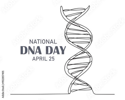 National DNA Day. April 25. Vector illustration. Holiday poster.