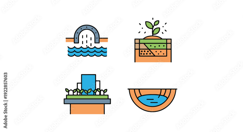 Naklejka premium Stormwater Control modern colorful abstract illustration