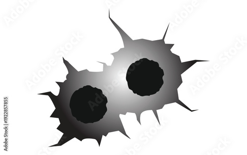 Bullet Hole Impact Vector – Realistic Gun Shot Crack and Glass Break Effect