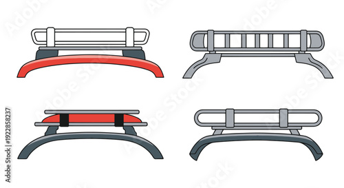 Roof Rack Line art flat style color illustration