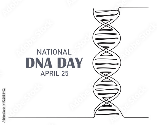 National DNA Day. April 25. Vector illustration. Holiday poster.