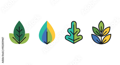 Purity leaf Line art creative modern smooth illustration