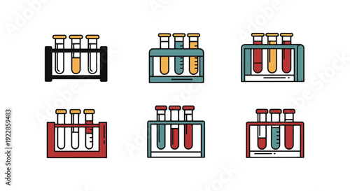 Test Tube Carrier creative modern color illustration