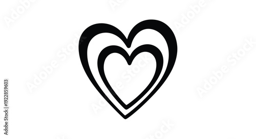 Nested black hearts a simple graphic illustration of love and affection