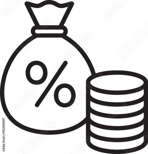 Minimalist line drawing of scissors cutting a coin stack representing financial tax reduction and business savings