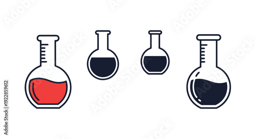Round Bottom Flask creative modern art vector