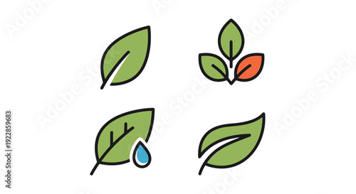 Purity leaf Line art soft tone color illustration