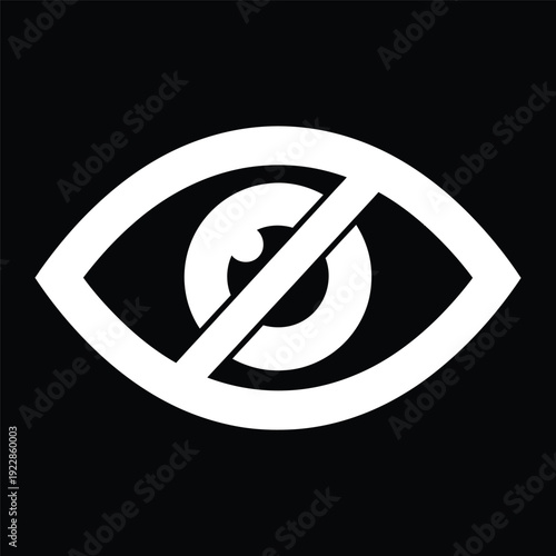 Eye Symbol With Diagonal Line No See Concept Privacy Icon