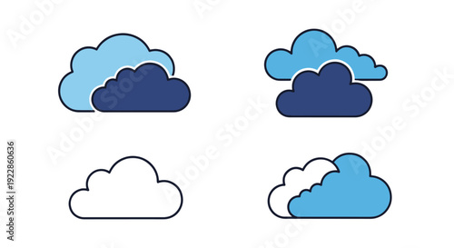 Stratus Cloud Line creative abstract concept vector