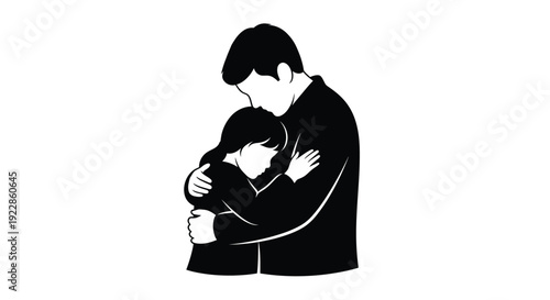 A silhouette of a couple embracing in a tender loving moment