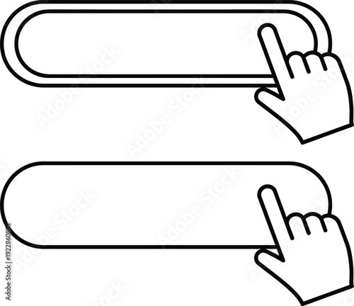 Hand Pointing to Door Hanger Tag Mockup Blank Space for Text Side View Stock Icon