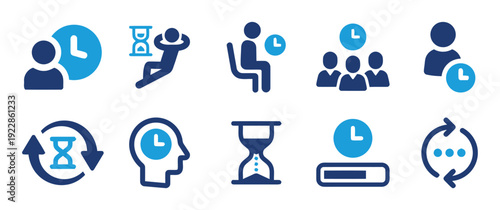 Time and deadline management icons for productivity and planning