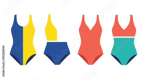 Swimsuit Line art abstract digital color vector