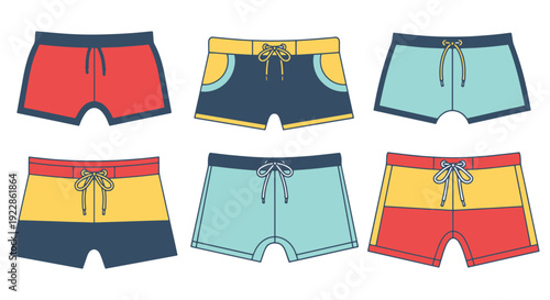 Swim Trunks Line art soft abstract tone illustration
