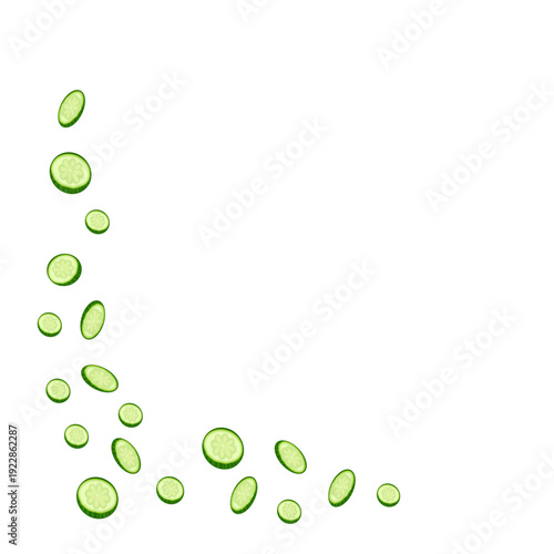 Cucumber Slices Corner Border