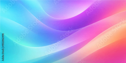 A digital illustration of an abstract colorful background featuring smooth blue and purple waves with a flowing gradient texture and light curves in a motion-driven fractal design pattern