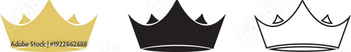 Cutout silhouette of a crown. Crown icon set. Crown symbol collection. Vector illustration