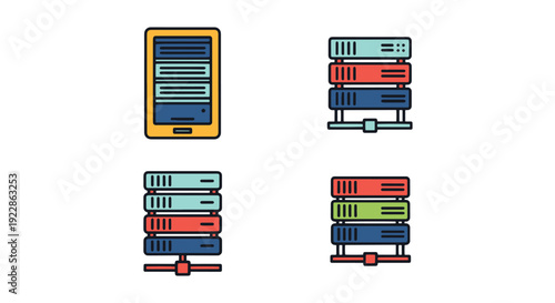 Rack Server Line art creative abstract smooth illustration