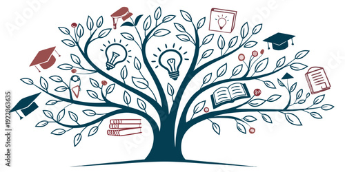 A tree symbolizing growth through education and knowledge sharing