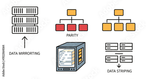 RAID Storage Line abstract clean tone illustration