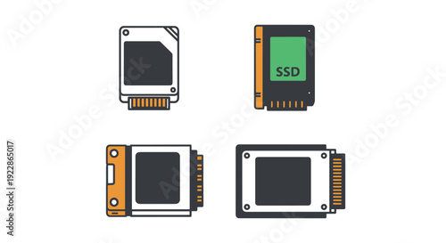 SSD Enclosure Line clean abstract modern vector