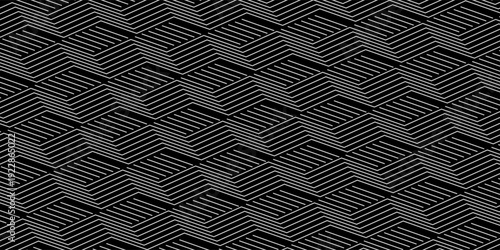 abstract black white stripe line. geometric triangle texture background. hexagon pattern. retro styled concept. Illustration