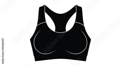 Black sports bra icon simple outline design on white background