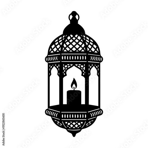 Arabic lantern with candle inside